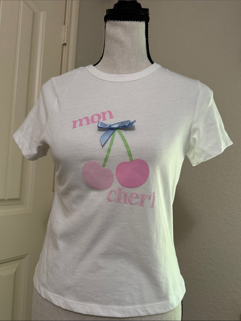 White Kids Short-Sleeve Cherry Graphic Tee by
